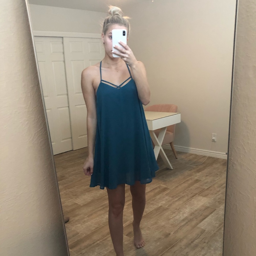 TOBI teal swing dress